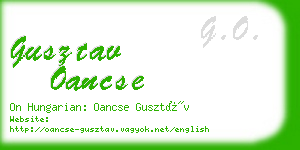 gusztav oancse business card